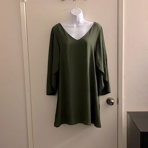 Forest green off shoulder dress